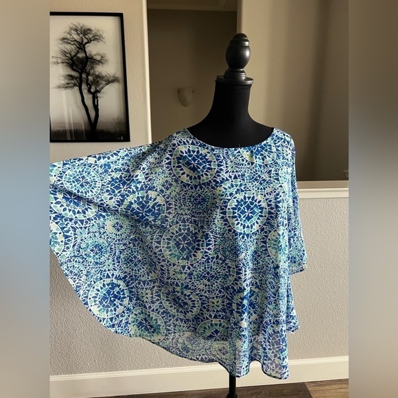 CHICO’S PONCHO BLOUSE - SMALL/MEDIUM - Picture 2 of 4